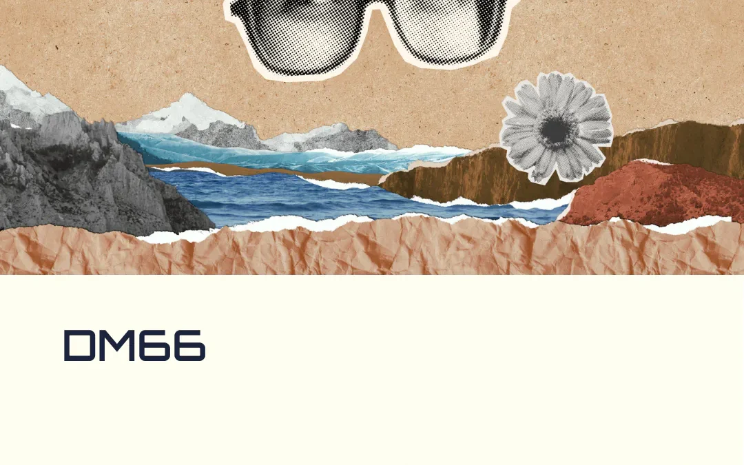 Collage con occhiali, paesaggi naturali, una margherita e il testo “DM66”, accompagnato da un pulsante “Leggi di più”. L’immagine rappresenta la visione e l’apertura al cambiamento nella formazione docenti prevista dal DM 66, promuovendo didattica digitale, metodologie didattiche innovative e strumenti didattici digitali in linea con il PNRR e la transizione digitale delle scuole.